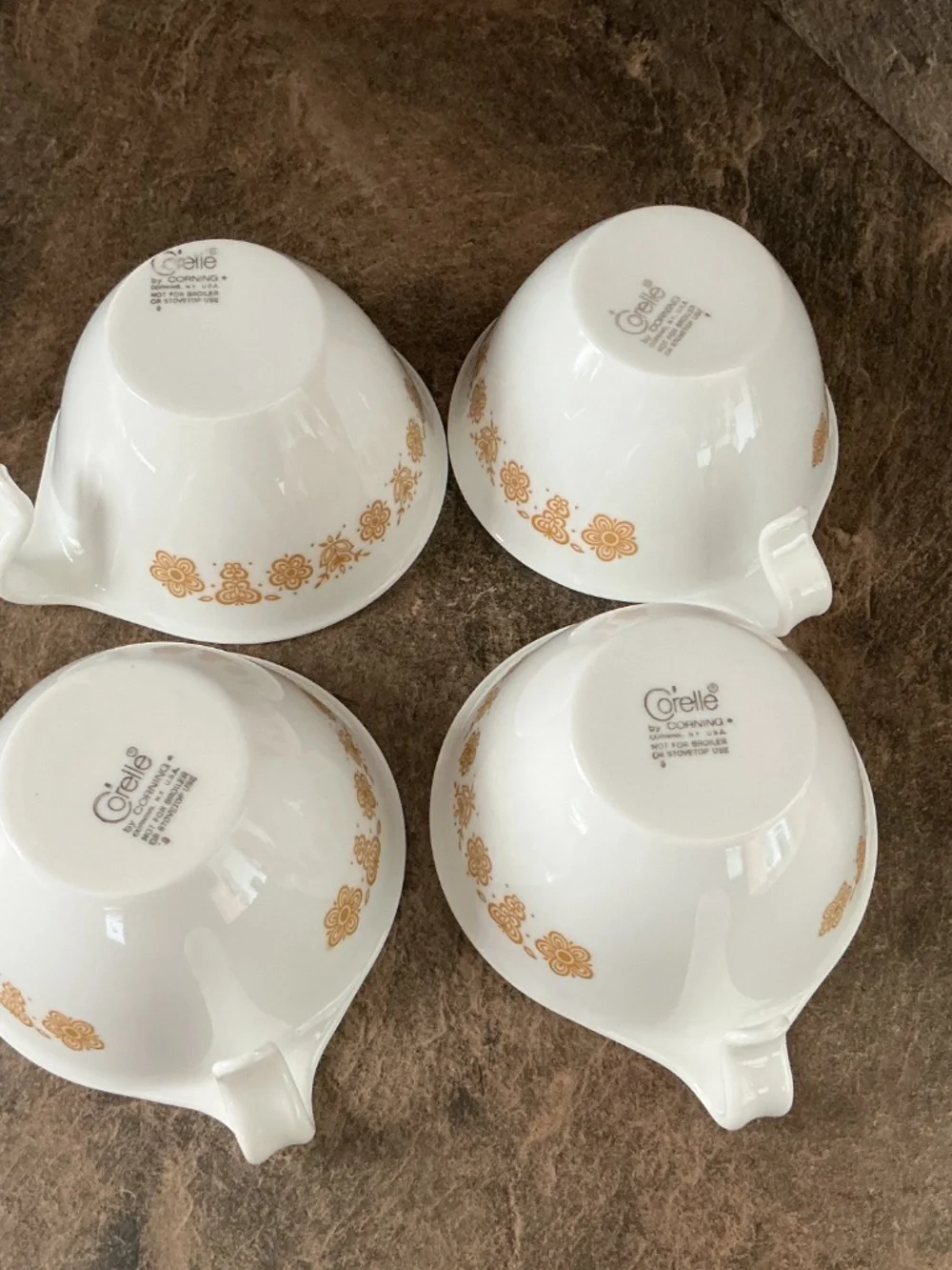 Lot of Vintage Corelle Butterfly Gold Cups and Saucers